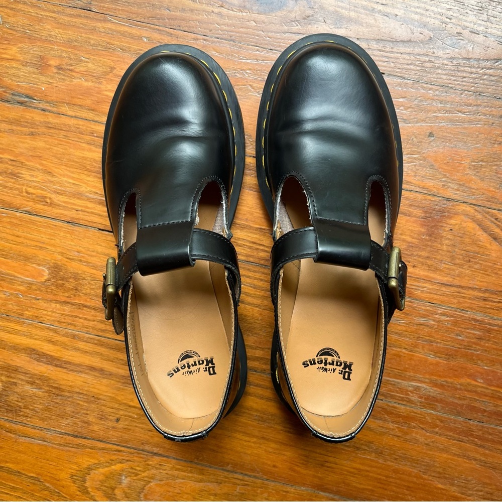 Dr. Martens Polley Black Leather Mary Jane Shoes
